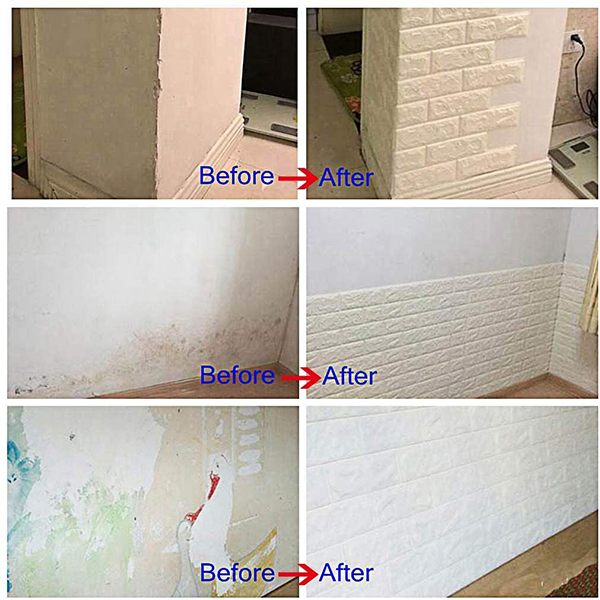 3DBrickWall, Set de 5 folii tapet autocolant tridimensional cu efect de cărămidă - Image 2