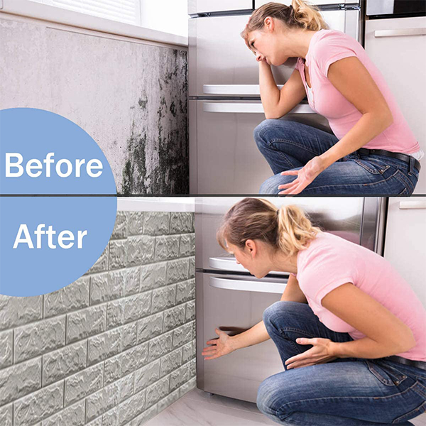 3DBrickWall, Set de 5 folii tapet autocolant tridimensional cu efect de cărămidă - Image 3