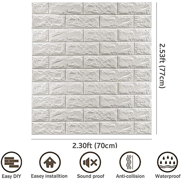 3DBrickWall, Set de 5 folii tapet autocolant tridimensional cu efect de cărămidă - Image 10