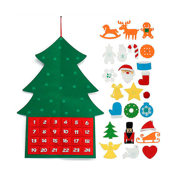 AdventTree, brad de Crăciun din fetru cu calendar - Image 1