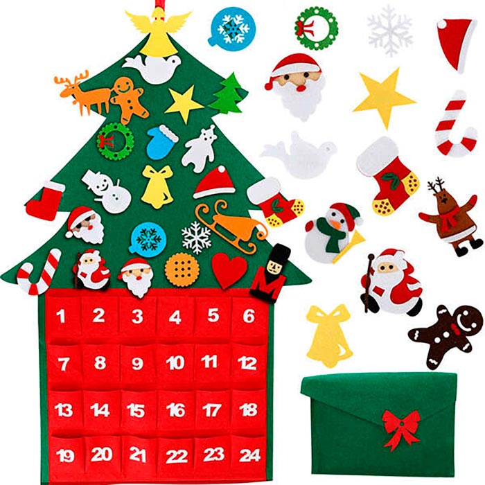 AdventTree, brad de Crăciun din fetru cu calendar - Image 3