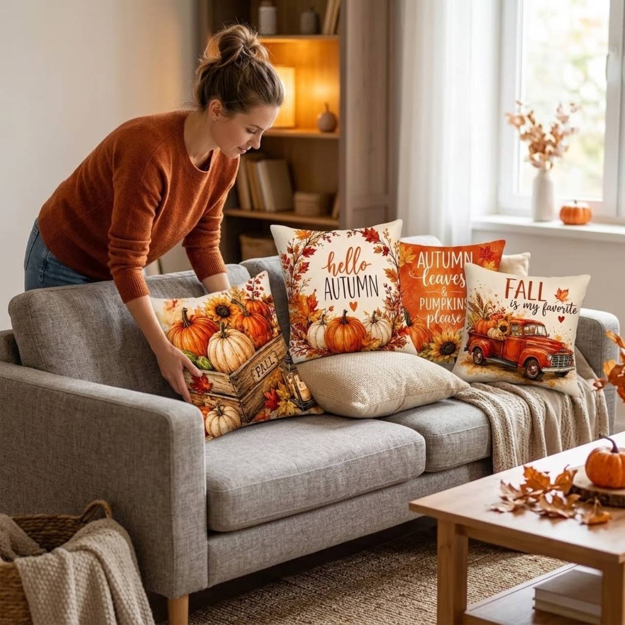 Husă pentru pernă cu tematică de toamnă, AutumnPillows - Image 9
