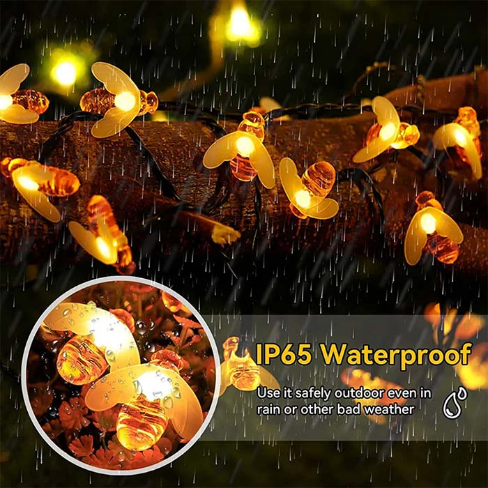 BeeLights, lampa solară cu 30 de lumini LED în formă de albine - Image 4