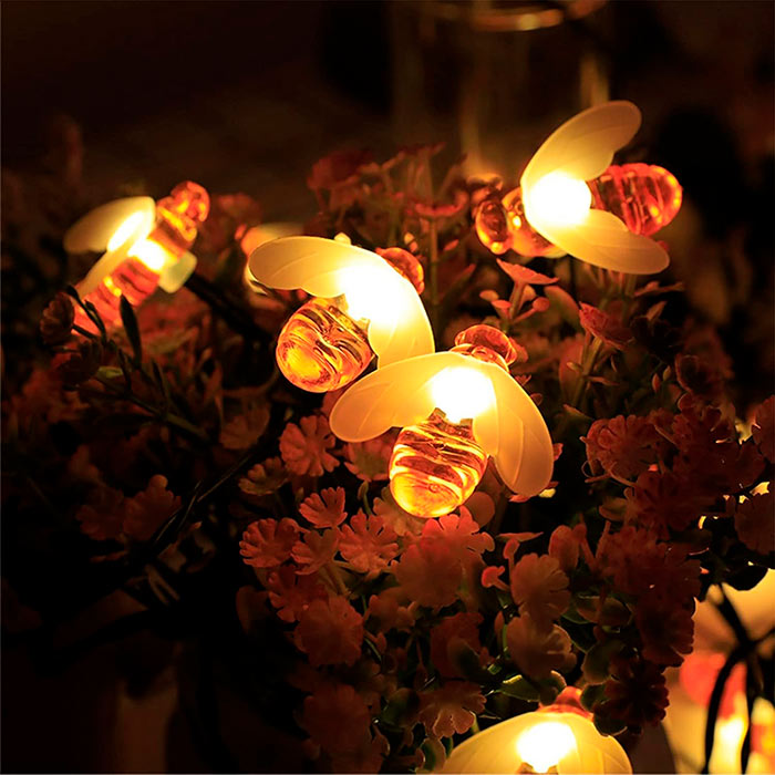BeeLights, lampa solară cu 30 de lumini LED în formă de albine - Image 8