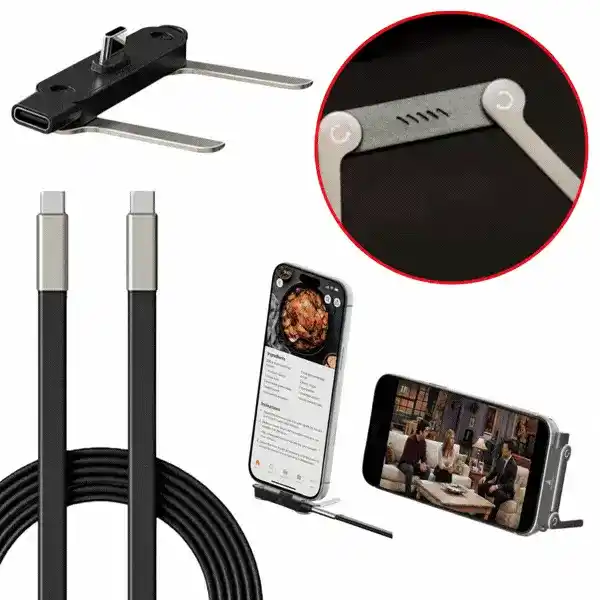 Cablu de încărcare 2în1 cu suport pentru telefon, Bracky