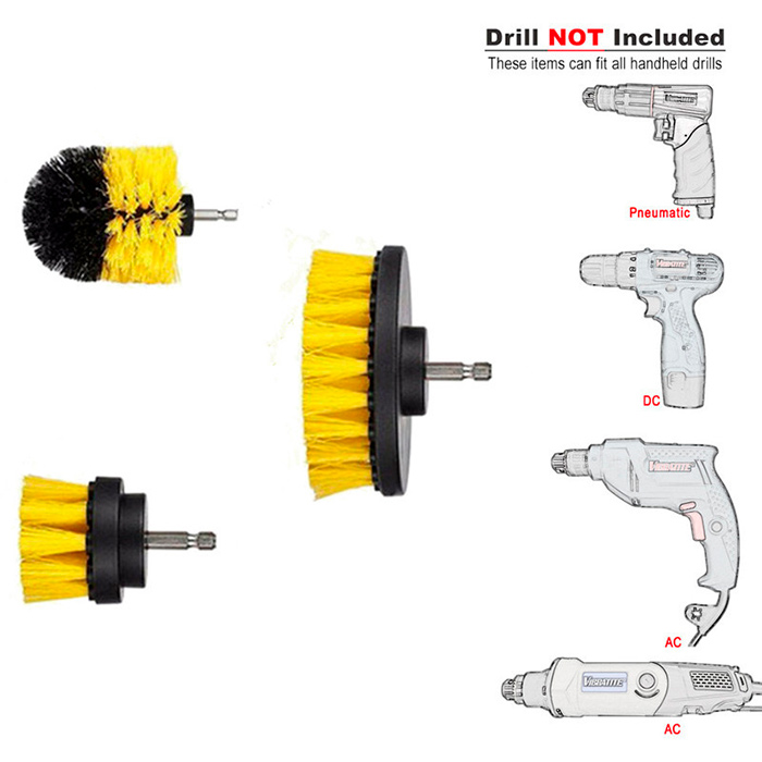 BrushDrill, Set de perii de curățare - 3 atașamente diferite pentru burghiu electric - Image 3