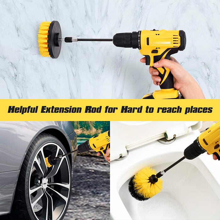 BrushDrill, Set de perii de curățare - 3 atașamente diferite pentru burghiu electric - Image 6