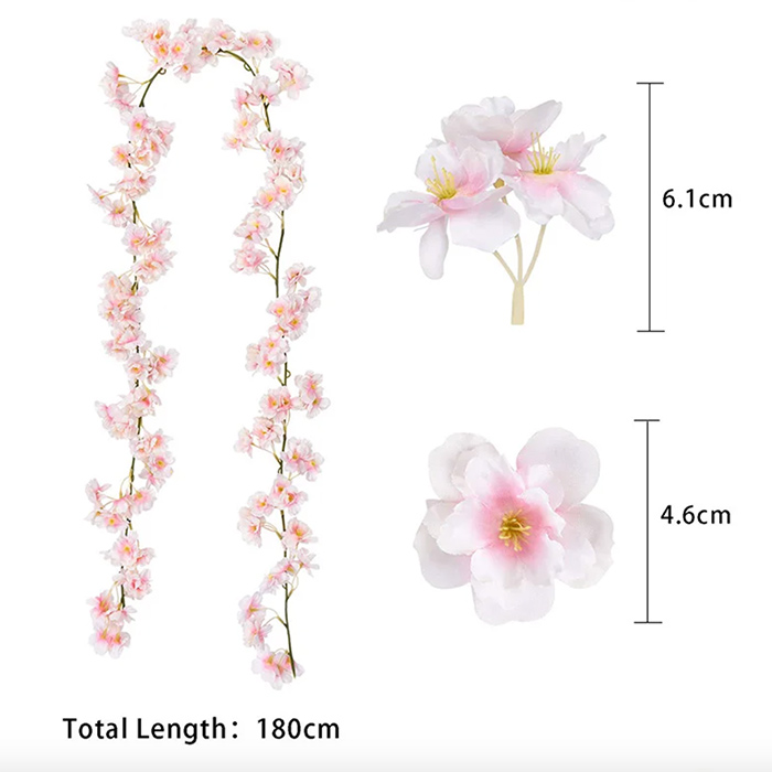 Cherry, flori artificiale cu aspect de flori naturale de cireș (1.8 m) - Image 2