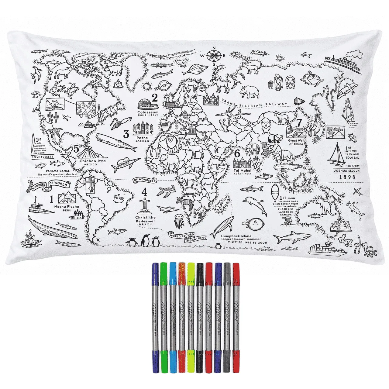 Colorează-ți perna – Harta lumii, ColoringPillow - Image 2