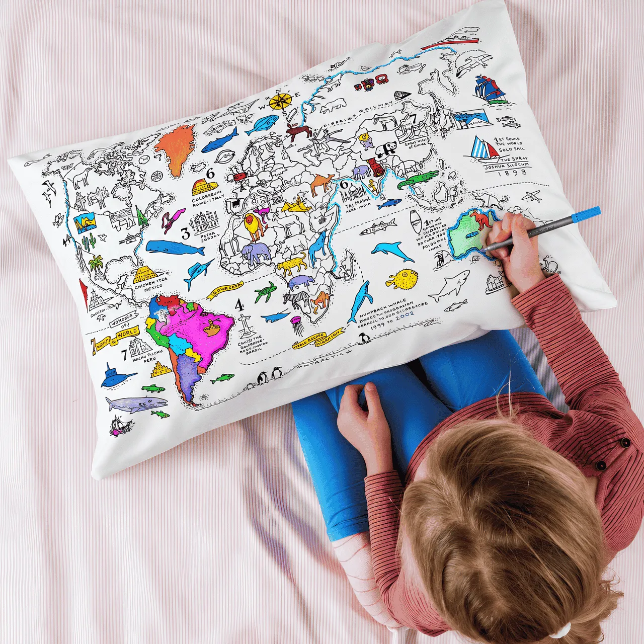 Colorează-ți perna – Harta lumii, ColoringPillow - Image 4