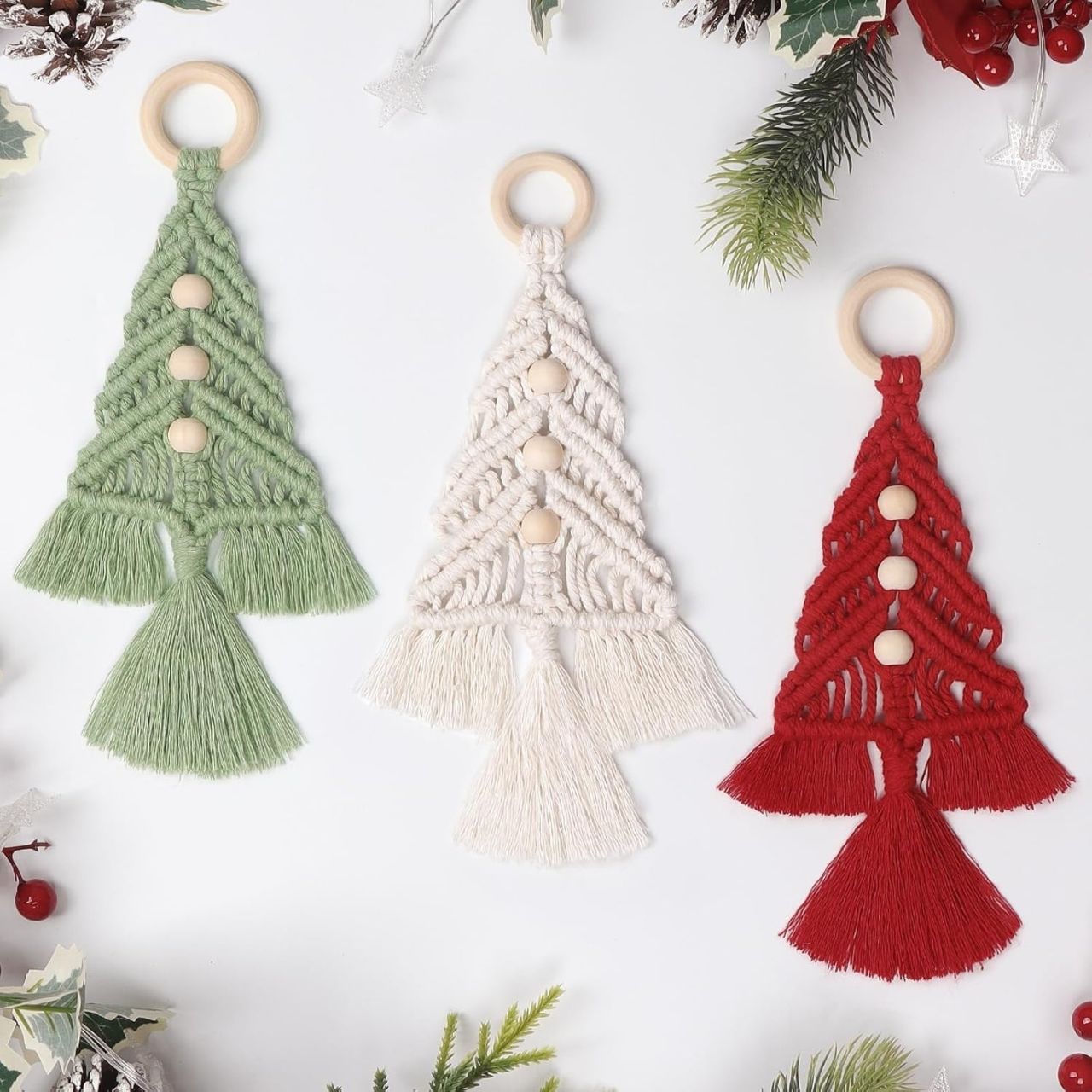 CraftKit, kit de ornamente de Crăciun din macrame - Image 7