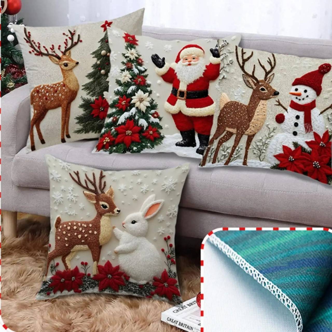 CutePillows, fețe de pernă de Crăciun (4 bucăți) - Image 3