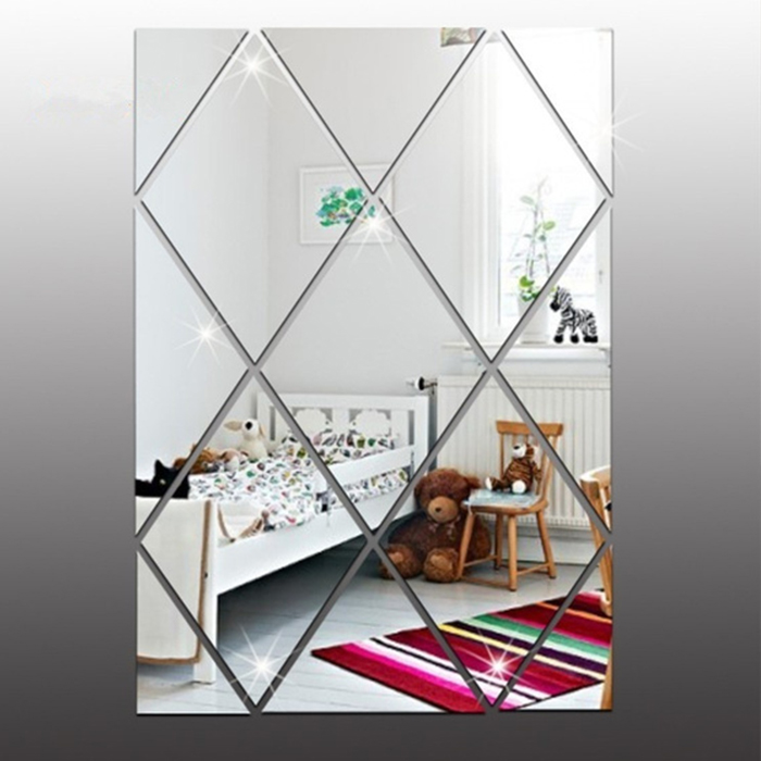 DiamondMirror, stickere oglindă în formă de diamant care oglindesc și luminează orice cameră (set de 32 piese). - Image 4