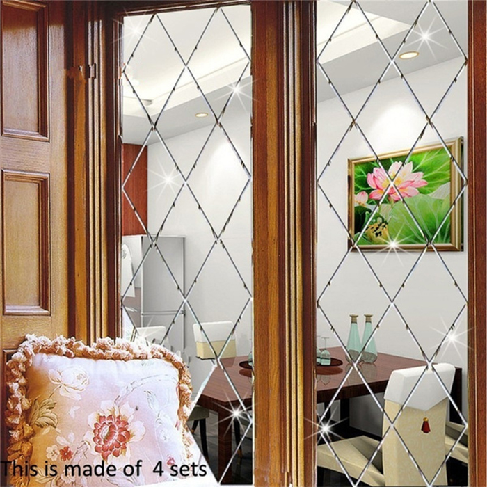 DiamondMirror, stickere oglindă în formă de diamant care oglindesc și luminează orice cameră (set de 32 piese). - Image 8
