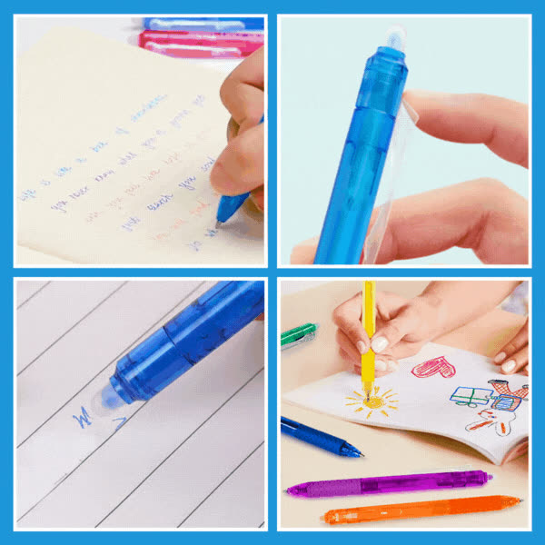 STILOURI ERASABLE, Stilouri cu gel termic ștergător (12 bucăți) - video