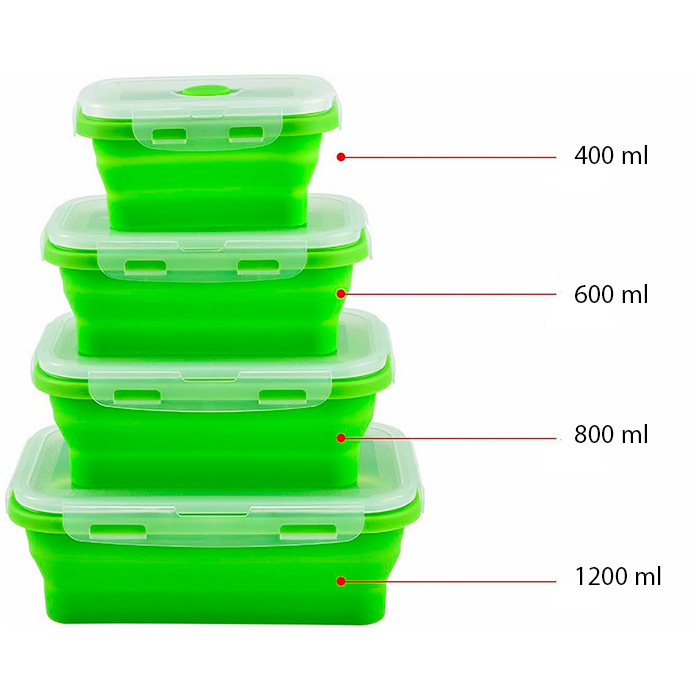 FlexiSet, set de recipiente pentru depozitarea alimentelor (4 bucăți) - Image 2
