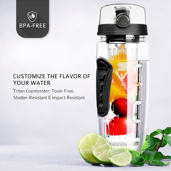 FruitBottle, sticlă de apă cu infuzor pentru fructe, ierburi sau ceai (1000 ml) - Image 5