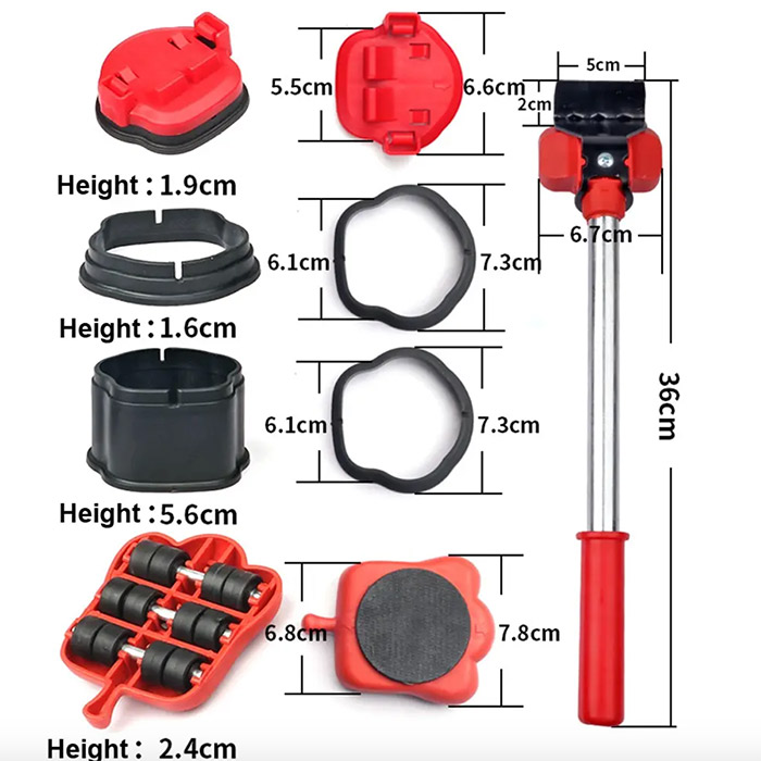FurnitureMover, set de 15 piese pentru mutarea mobilierului - Image 2