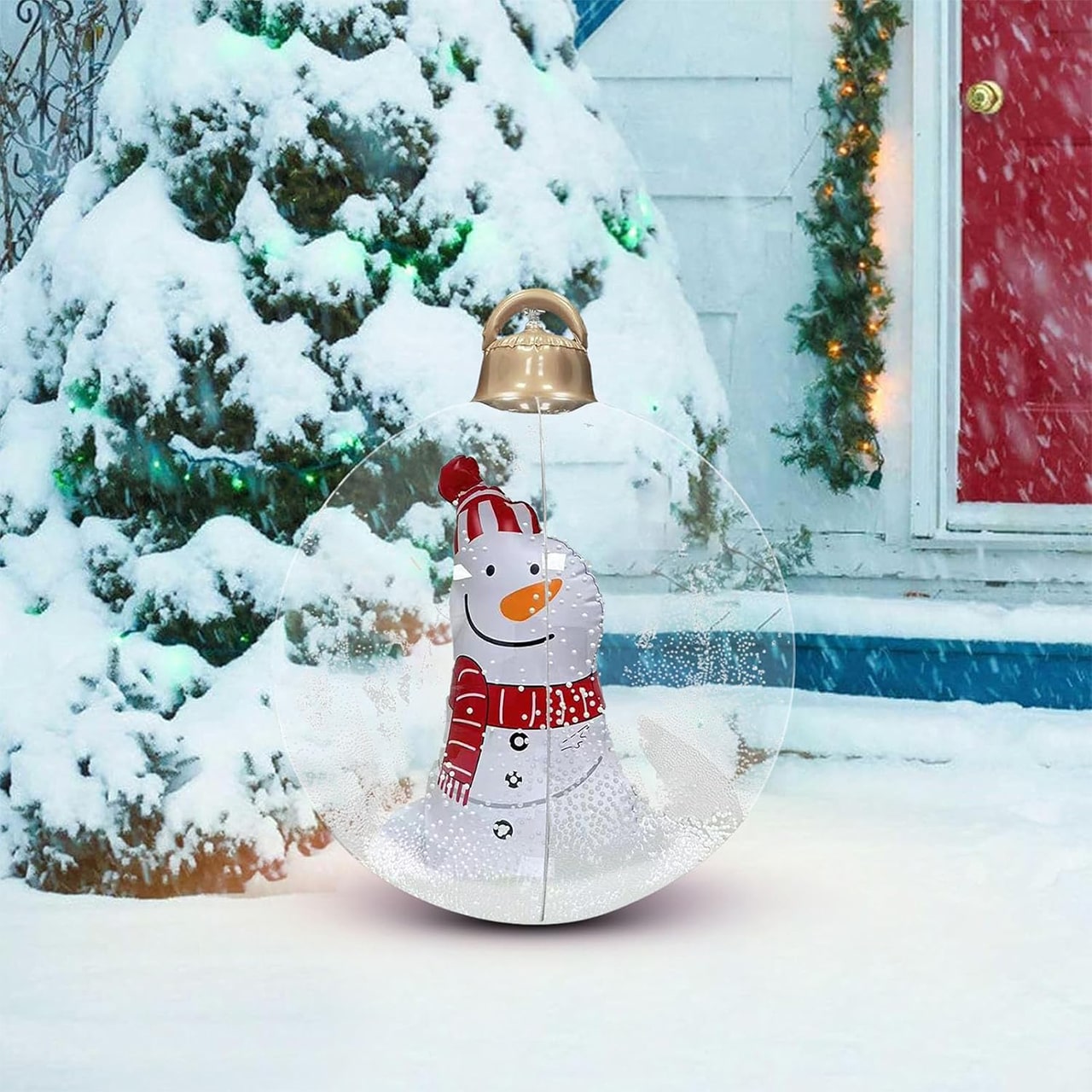 GlowySnowy, glob de Crăciun cu motiv de om de zăpadă și lumină - Image 2