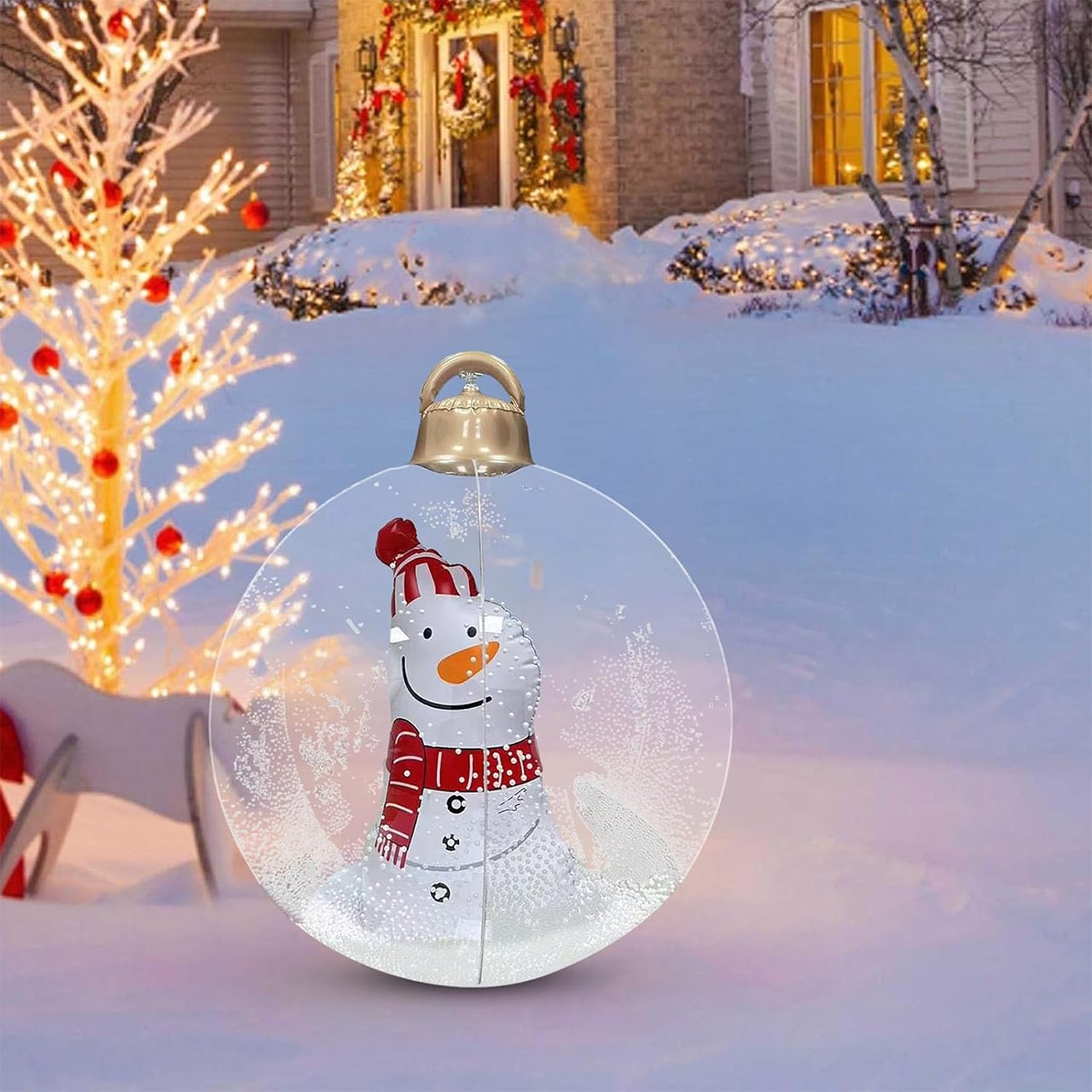 GlowySnowy, glob de Crăciun cu motiv de om de zăpadă și lumină - Image 3