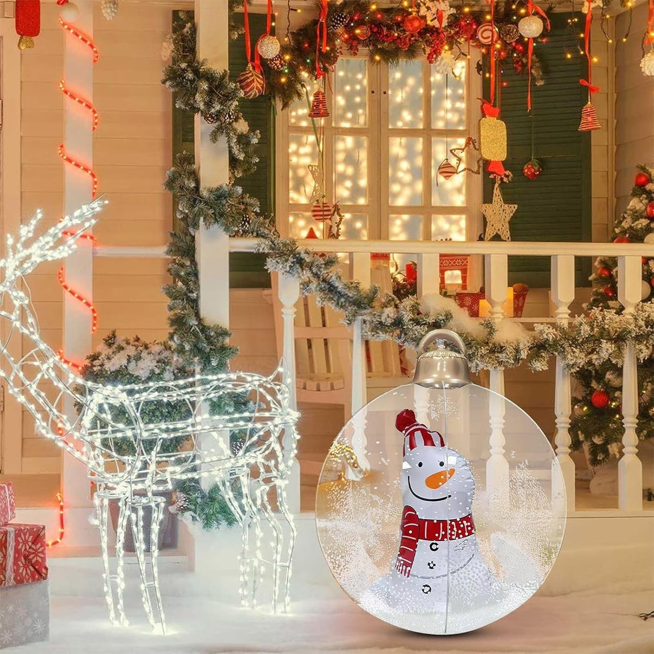 GlowySnowy, glob de Crăciun cu motiv de om de zăpadă și lumină - Image 8