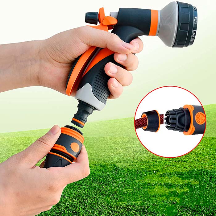 HoseSpray, set cu duză pentru furtun de grădină, conector pentru furtun și pistol de udare - Image 8