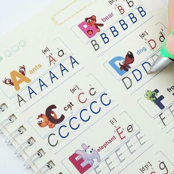 KidBook, set de 4 caiete de lucru pentru scris și desenat cu stiloul magic, al cărui scris dispare după ce s-a uscat - Image 2