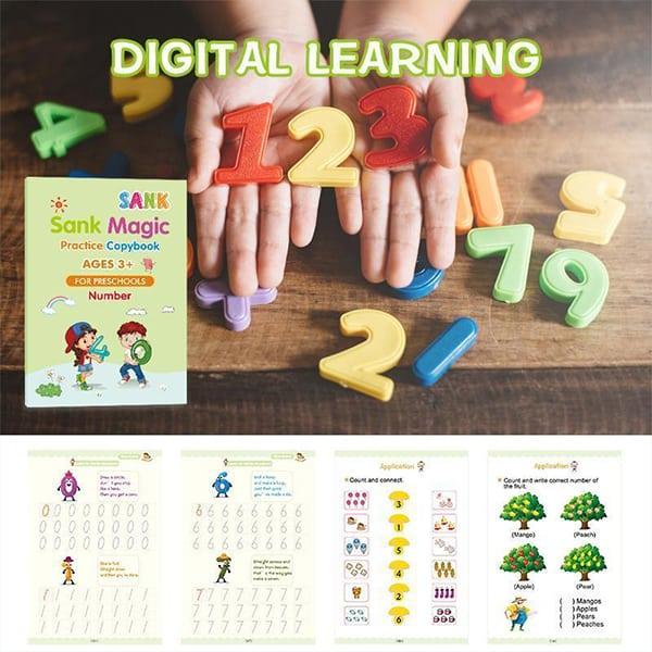 KidBook, set de 4 caiete de lucru pentru scris și desenat cu stiloul magic, al cărui scris dispare după ce s-a uscat - Image 6