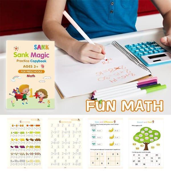 KidBook, set de 4 caiete de lucru pentru scris și desenat cu stiloul magic, al cărui scris dispare după ce s-a uscat - Image 8