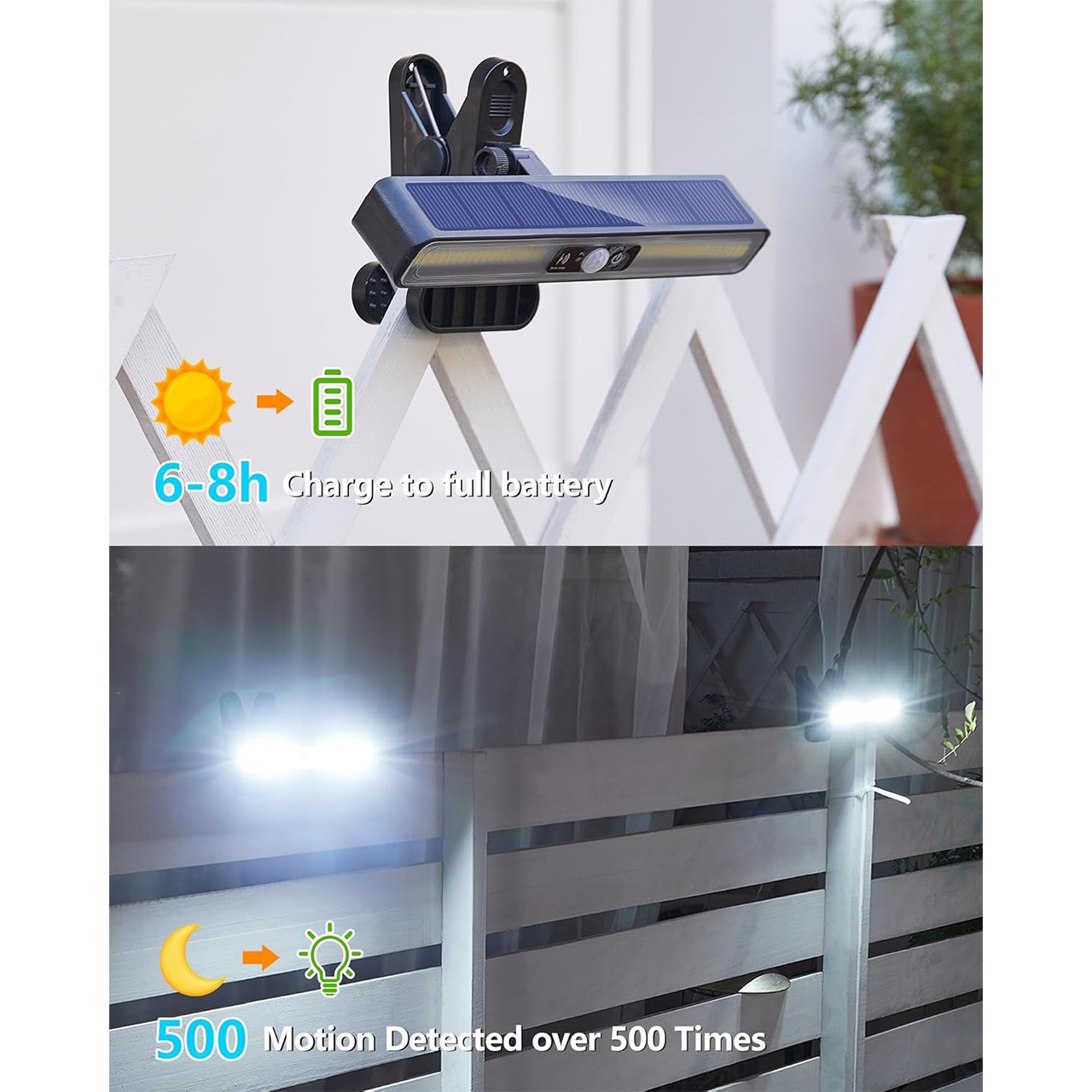 Lampa se încarcă cu energie solară în timpul zilei și începe să lumineze seara!