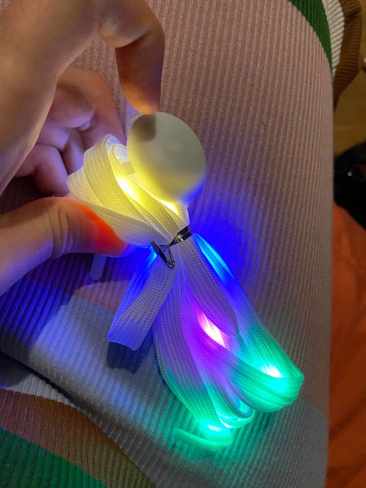 LedLaces, șireturi luminoase - albe cu lumini led colorate - Image 5