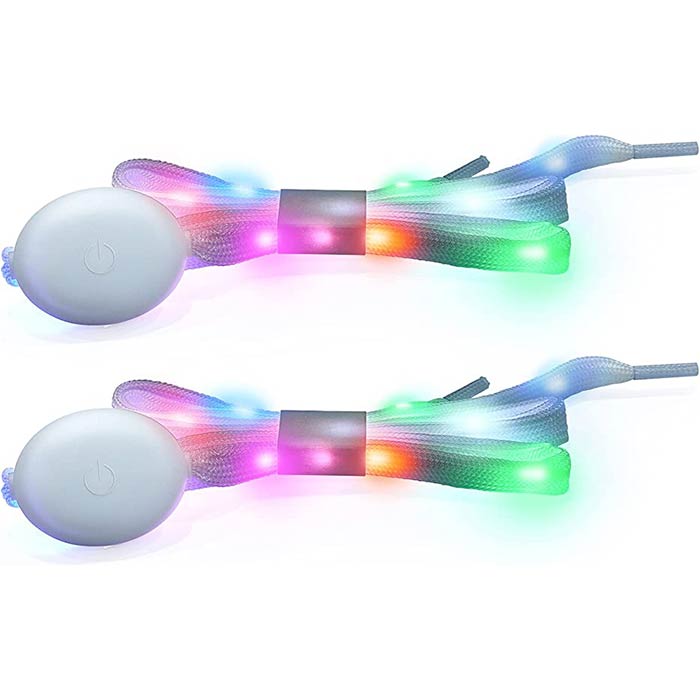 LedLaces, șireturi luminoase - albe cu lumini led colorate - Image 6