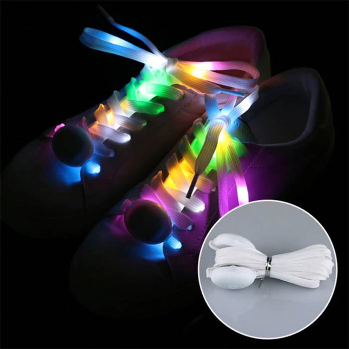 LedLaces, șireturi luminoase - albe cu lumini led colorate - Image 9