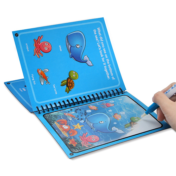 MagicWaterBook, set de 3 cărți magice pentru colorat cu pixul special cu apă, pentru creație, fără a face mizerie - Image 2