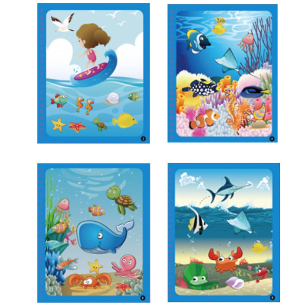 MagicWaterBook, set de 3 cărți magice pentru colorat cu pixul special cu apă, pentru creație, fără a face mizerie - Image 3