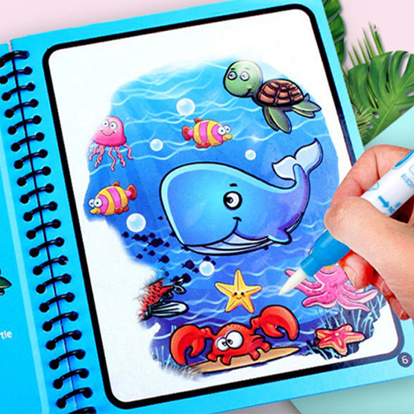 MagicWaterBook, set de 3 cărți magice pentru colorat cu pixul special cu apă, pentru creație, fără a face mizerie - Image 8