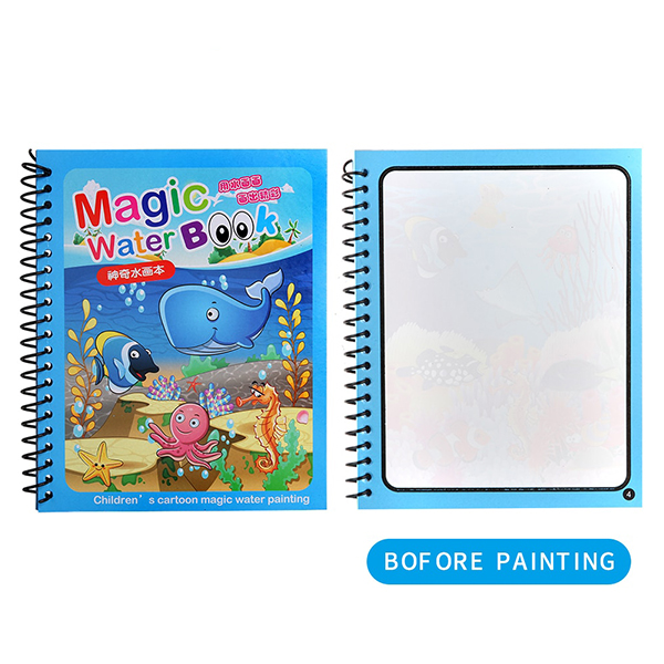 MagicWaterBook, set de 3 cărți magice pentru colorat cu pixul special cu apă, pentru creație, fără a face mizerie - Image 10