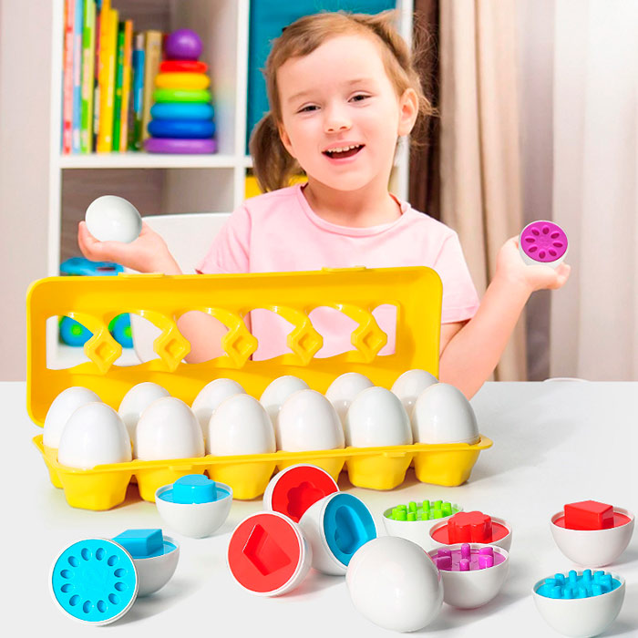 MatchingEggs, jucărie didactică - set cu o cutie și 12 ouă - Image 6