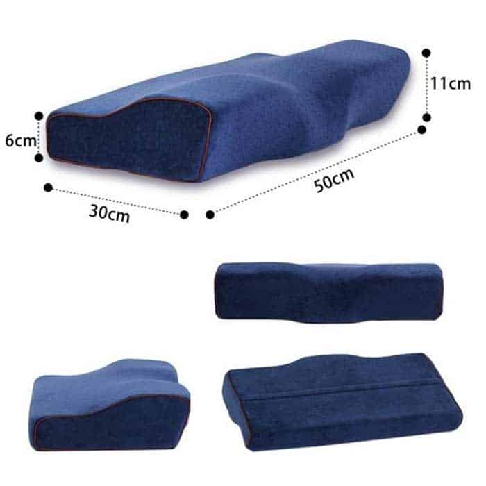 Designul ergonomic al pernei susține perfect capul, gâtul, umerii și spatele.