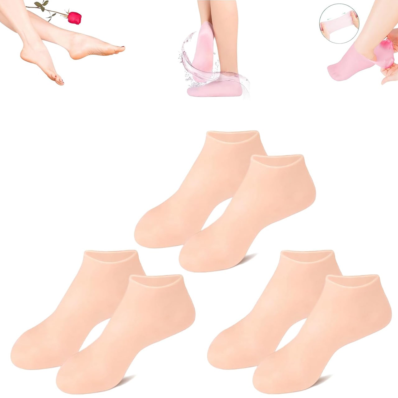 MoistMask, șosete de îngrijire a picioarelor din silicon hidratante (1+1 GRATUIT ) - Image 10
