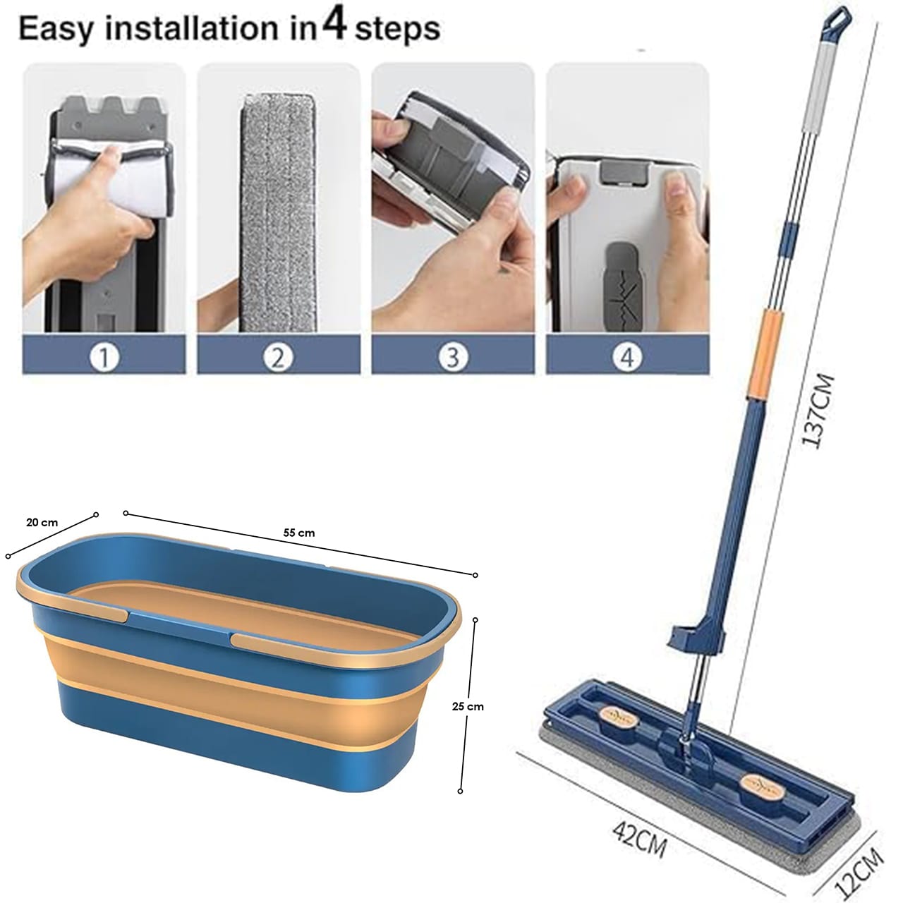 MopBundle, un instrument de curățare la 360° și o găleată pliabilă pentru curățare ușoară - Image 3