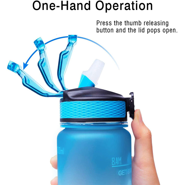 MotivationalBottle, sticlă de apă cu mesaje motivaționale și marcaje temporale (1000mL) - Image 3