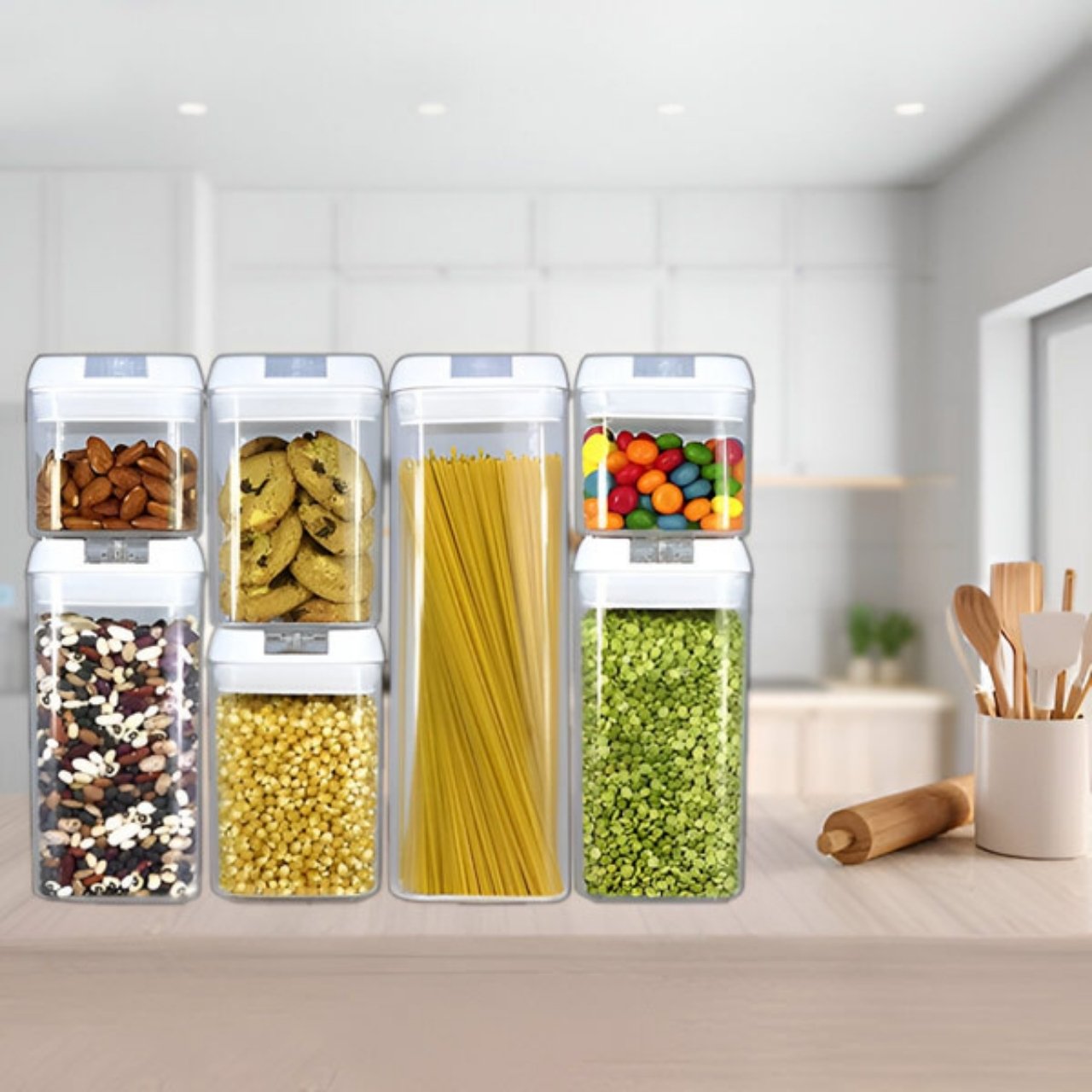 OrgaSet, set de 7 piese de recipiente pentru depozitarea alimentelor - Image 4