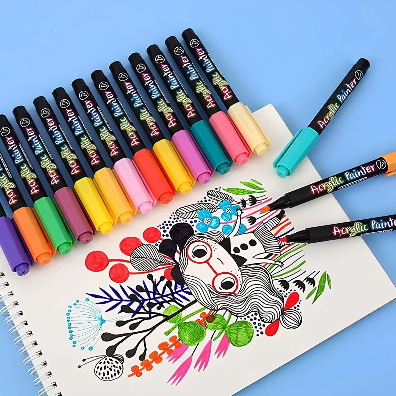 PaintAcrylic, markere acrilice (12 bucăți) - Image 9