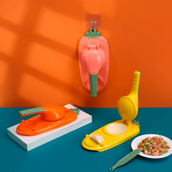 Dispozitivul pentru diverse aluaturi umplute are un mâner ergonomic pentru o prindere mai ușoară și un orificiu convenabil pentru a putea și agățat cu ușurință.
