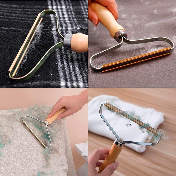 Dispozitivul de îndepărtare a scamelor este potrivit pentru toate tipurile de material textil - haine, covoare, pături, lenjerie de pat, perne etc.