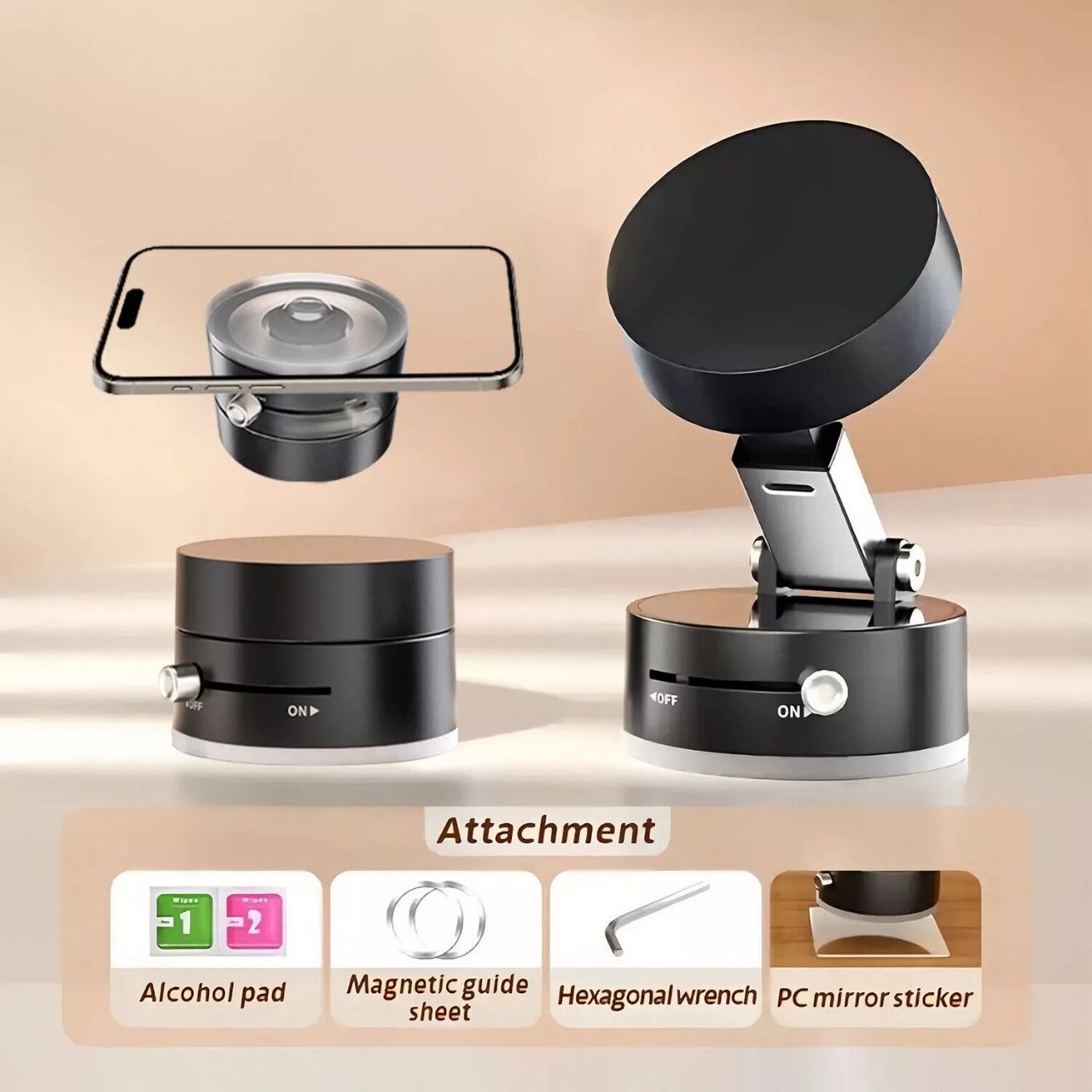 RingMag, suport magnetic universal ajustabil cu ventuză cu vacuum - Image 5