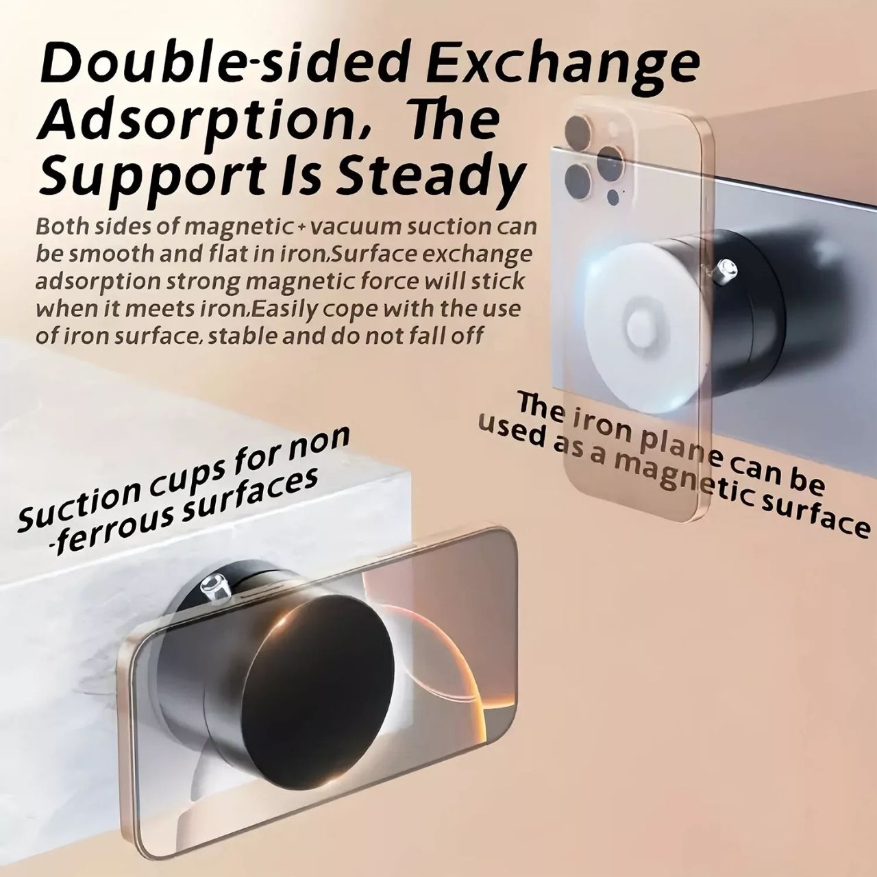 RingMag, suport magnetic universal ajustabil cu ventuză cu vacuum - Image 6