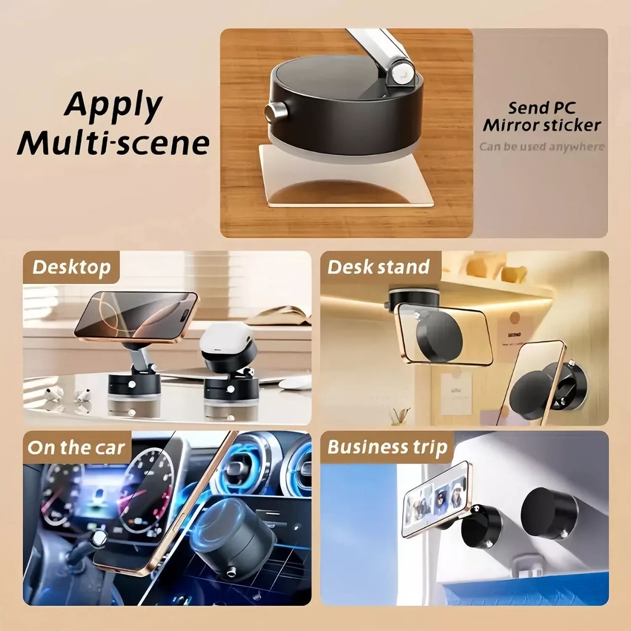 RingMag, suport magnetic universal ajustabil cu ventuză cu vacuum - Image 8