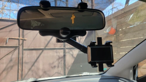 RotatableCarHolder, suport pentru telefon la 360 de grade care se montează pe oglinda retrovizoare - Image 3